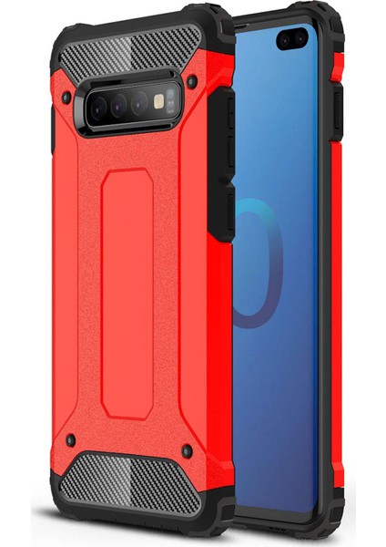 Samsung Galaxy S10 Plus Kılıf Rugged Armor Kırmızı