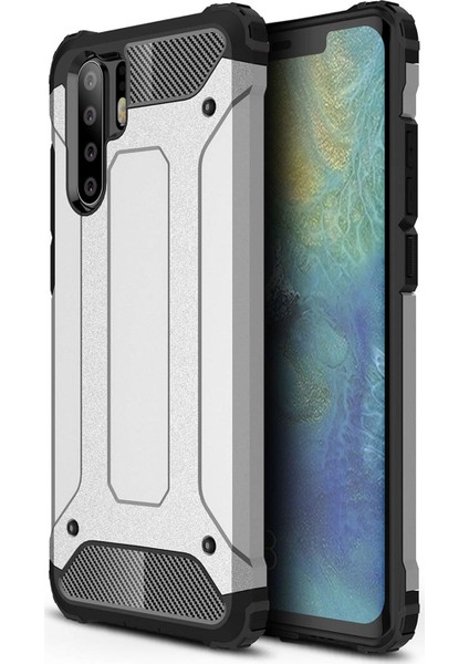 Huawei P30 Pro Kılıf Rugged Armor Gümüş