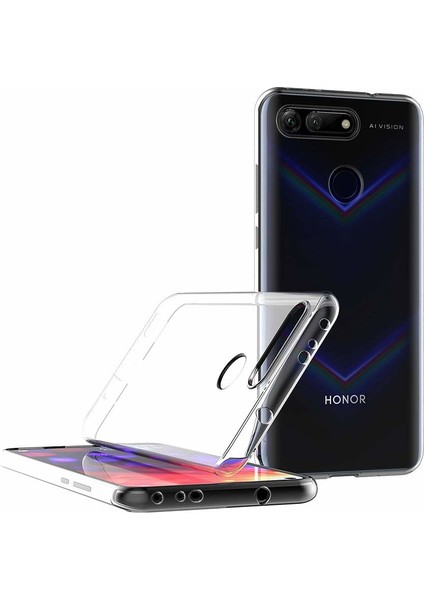 Huawei Honor View 20 Kılıf Transparent Soft Beyaz