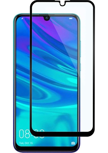 Huawei Y7 Prime 2019 Tam Kaplayan Temperli Cam Ekran Koruyucu Siyah