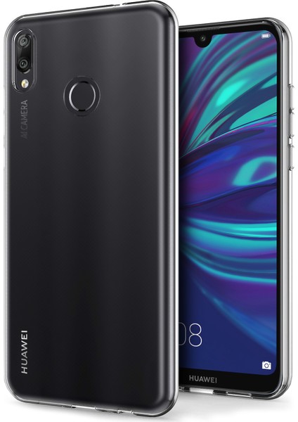 Huawei Y7 Prime 2019 Kılıf Transparent Soft Beyaz