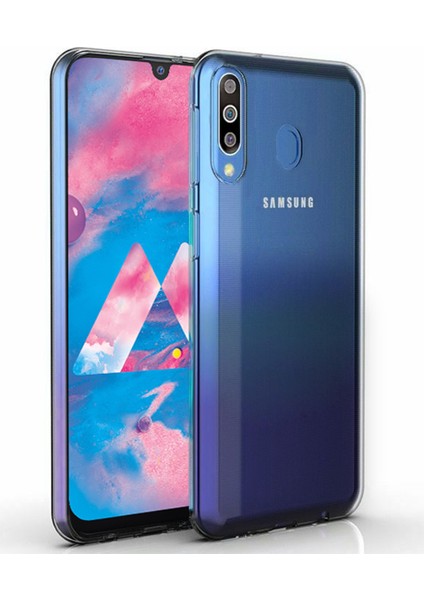 Samsung Galaxy M30 Kılıf Transparent Soft Beyaz