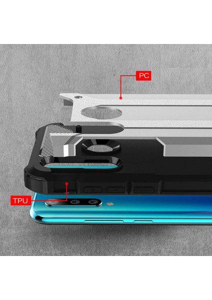 Huawei P30 Lite Kılıf Rugged Armor Gümüş