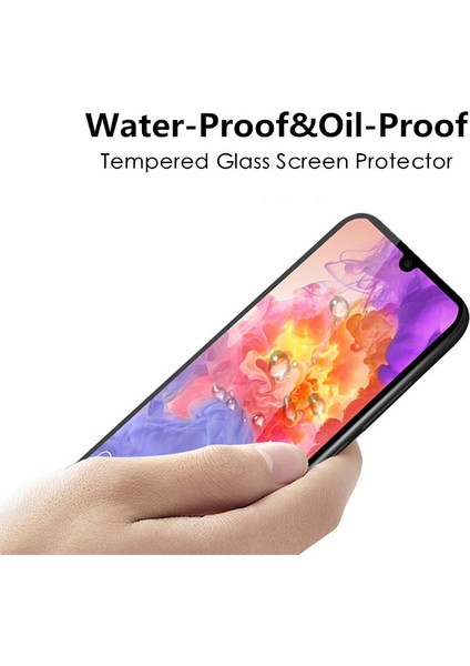 Huawei P30 Lite Tam Kaplayan Temperli Cam Ekran Koruyucu Siyah