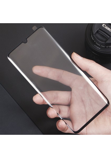 Huawei P30 Lite Tam Kaplayan Temperli Cam Ekran Koruyucu Siyah