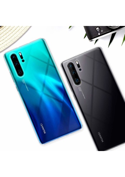 Huawei P30 Pro Kılıf Transparent Soft Beyaz