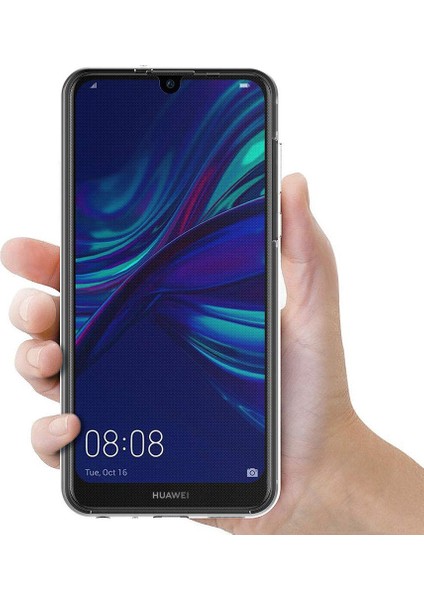 Huawei Y7 Prime 2019 Kılıf 6 Tarafı Tam Full Koruma 360 Clear Soft Şeffaf