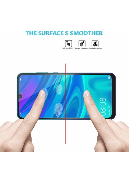Huawei Y7 2019 Tam Kaplayan Temperli Cam Ekran Koruyucu Siyah