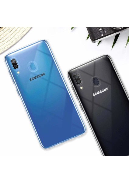 Samsung Galaxy A20 Kılıf Transparent Soft Beyaz