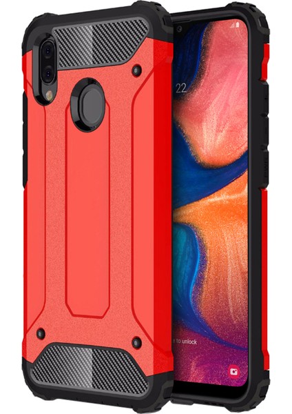 Samsung Galaxy A20 Kılıf Rugged Armor Kırmızı