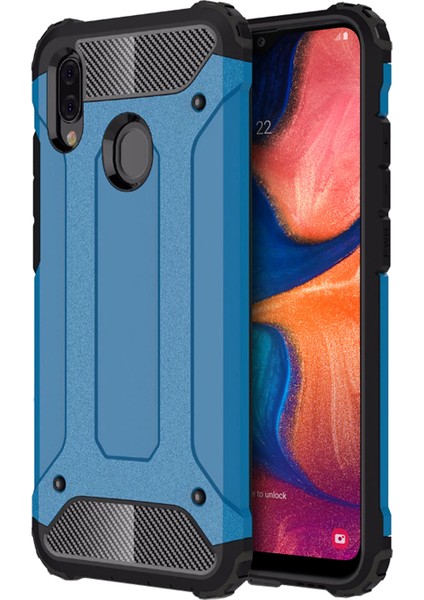 Samsung Galaxy A20 Kılıf Rugged Armor Mavi