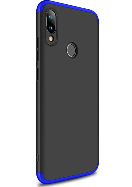 Xiaomi Redmi Note 7 Kılıf Double Dip 360 Protective Siyah Mavi