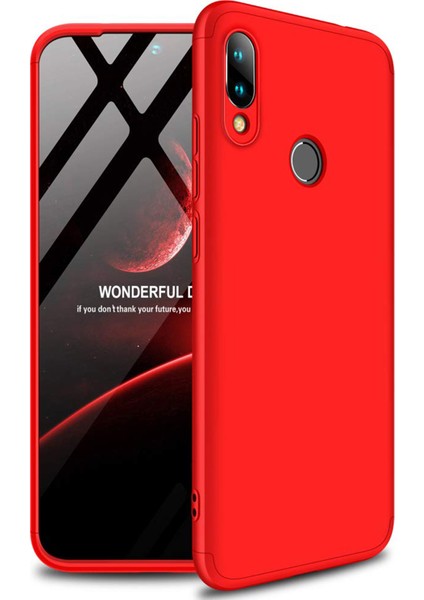 Xiaomi Redmi Note 7 Pro Kılıf Double Dip 360 Protective Kırmızı