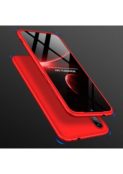 Xiaomi Redmi Note 7 Pro Kılıf Double Dip 360 Protective Kırmızı