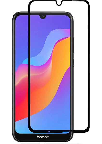 Huawei Honor 8A Tam Kaplayan Temperli Cam Ekran Koruyucu Siyah