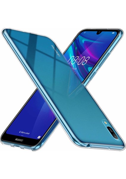 Huawei Y6 2019 Kılıf Transparent Soft Beyaz