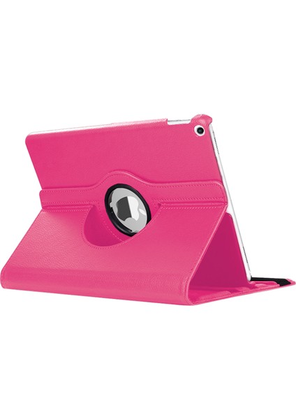 Apple iPad Air 3 10.5'' 2019 (A2152-A2123-A2153-A2154) Kılıf 360 Rotating Stand Deri Koyu Pembe