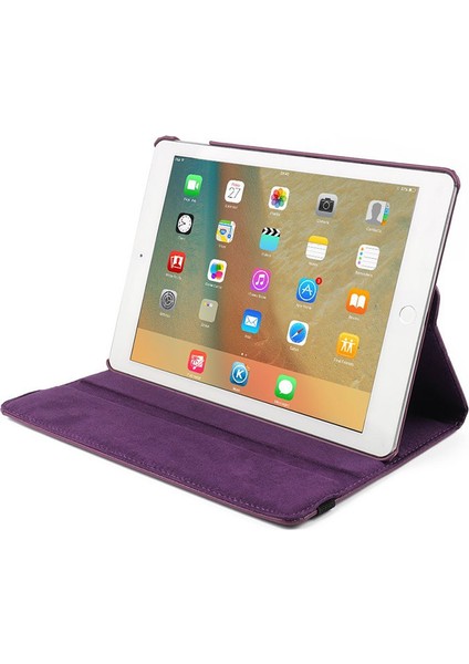 Apple iPad Air 3 10.5'' 2019 (A2152-A2123-A2153-A2154) Kılıf 360 Rotating Stand Deri Koyu Pembe