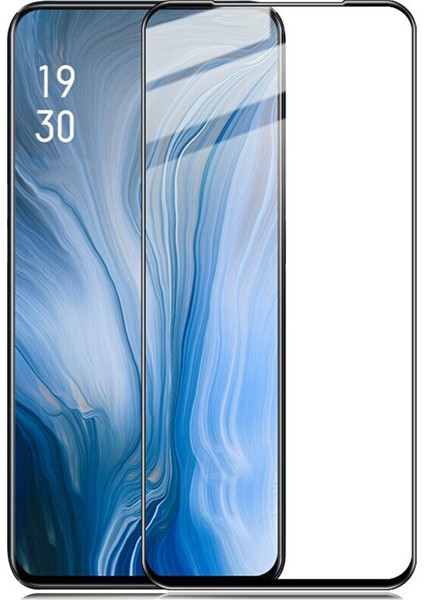 Oppo Reno Tam Kaplayan Temperli Cam Ekran Koruyucu Siyah