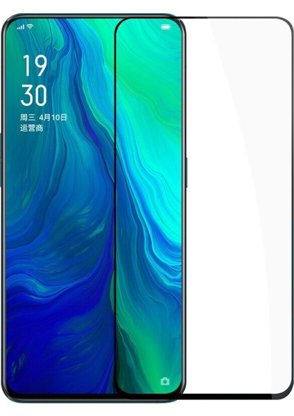 Oppo Reno 10X Zoom Tam Kaplayan Temperli Cam Ekran Koruyucu Siyah