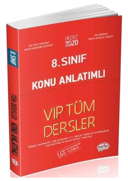 Editör Yayınları 8. Sınıf VIP Tüm Dersler Konu Anlatımlı