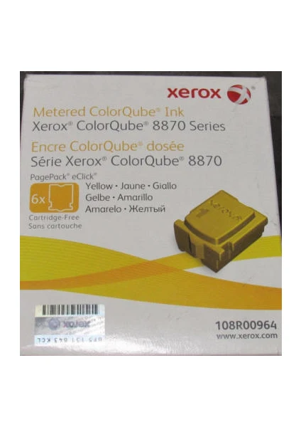 Colorqube 8870 108R00964 Sarı Katı Mürekkep Toner - 6Lı Paket