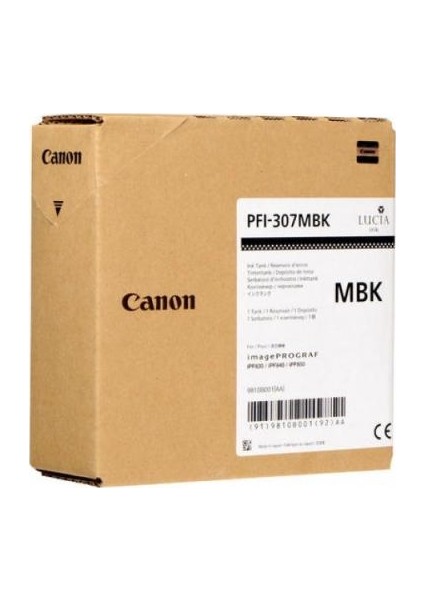 Pfı-307Mbk Mat Siyah Kartuş 9810B001 İpf830 / İpf840 / İpf850