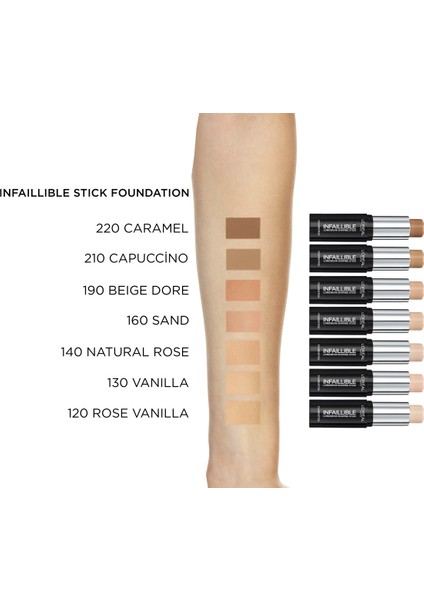 Infaillible Shaping Stick Fondöten 190 Beige Dore modelleri