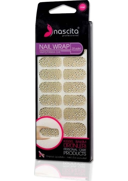 20LI Metal -Kare Desenli Yapıştırma Oje