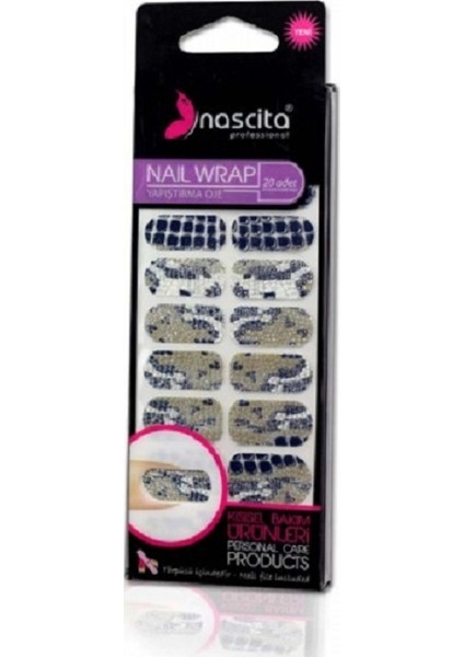 20LI Renkli Kare Desenli Yapıştırma Oje