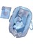 Jaju Baby Nest Gri - Mavi Desenli 6 Parça Babynest Set 1