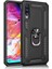 Samsung Galaxy M10 Kılıf Shockproof Standlı Yüzük Tutuculu Mega Case Siyah + Temperli Ekran Koruma 1