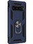 Samsung Galaxy S10 Kılıf Military Ring Holder Lacivert 1