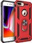 Apple iPhone 8 Plus Kılıf Military Ring Holder Kırmızı 2