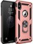 Apple iPhone Xs Kılıf Military Ring Holder Rose Gold 2