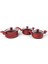 6 Parça Granit Güveç Set Kırmızı 1