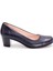 Girl Boss New York Luna Lacivert Comfort Deri Hostes Ayakkabısı C4016-P-3