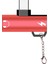 Anahtarlık Dual USB Type-C Şarj Dönüştürücü Adaptör Kırmızı 5