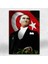 Bayraklı Atatürk Portresi Dekoratif Kanvas Tablo 1