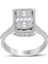 0.80 Ct Modern Tasarım Baget Kare Tektaş Yüzük 1