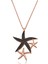 ​Gümüş Siyah Taşlı Deniz Yıldızları Bayan Kolye 1