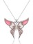 Gümüş Pembe Kelebek Kolye 1