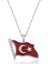 Gümüş Türk Bayrağı Bayan Kolye 1