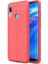 Huawei Y7 Prime 2019 Kılıf Deri Dokulu Silikon Kırmızı 2