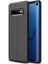 Samsung Galaxy S10 Kılıf Deri Dokulu Silikon Siyah 2