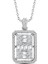 Modern Tasarım 0.55 Ct Baget Kare Tektaş Kolye 1