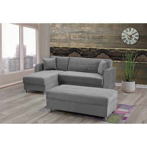 Filament Selvi Köşe Kanepe Gri Sandıklı ve Yataklı Fiyatı