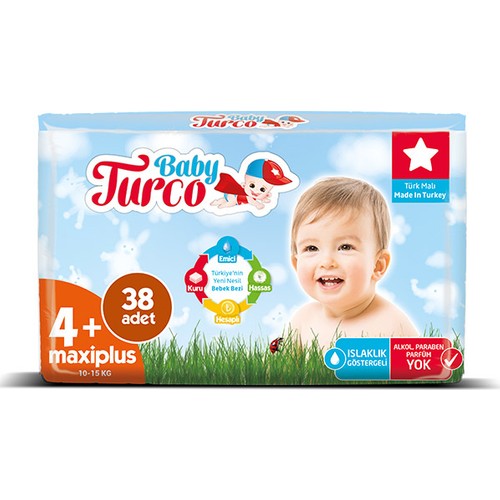 Baby Turco Bebek Bezi 4+ Beden Maxi Plus 190� lı 10 15 kg Fiyatı