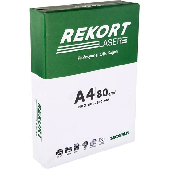 Mopak Rekort A4 Fotokopi Kağıdı 80 Gr. 500 Lü 1 Paket