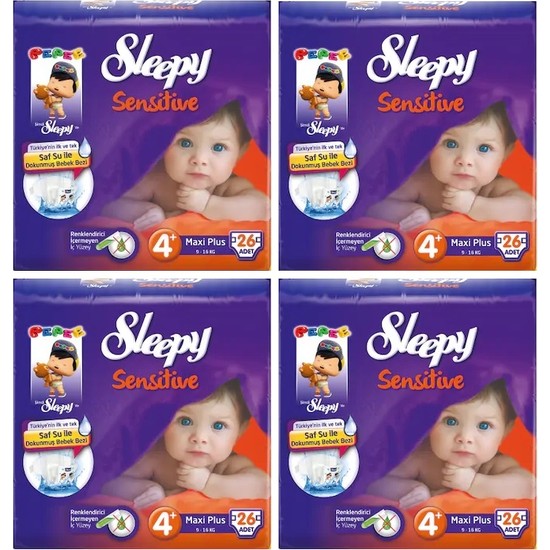 Sleepy Sensitive 4+ Numara 26 x 4=104 Adet Bebek Bezi Fiyatı